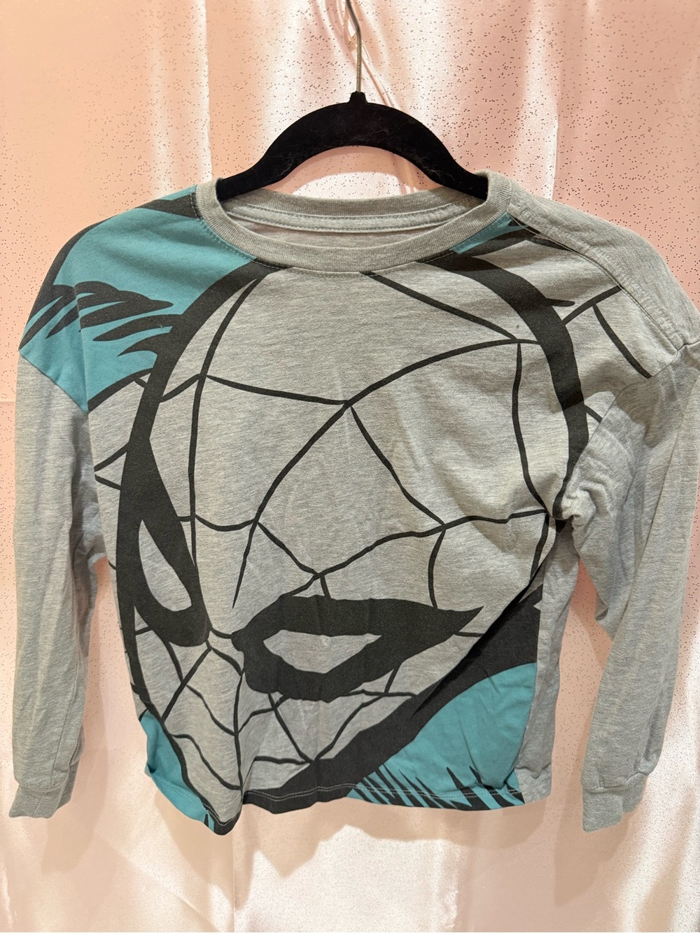 Marvel Kids Long-Sleeve Spider Mask Graphic Tee - Gray & Teal
